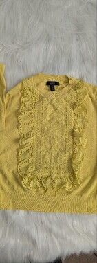J.Crew Yellow Lace-Front Sweater